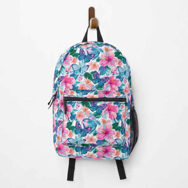 Item preview, Painterly Pink Floral & Azure Blue Butterfly designed and sold by Emily Waters.