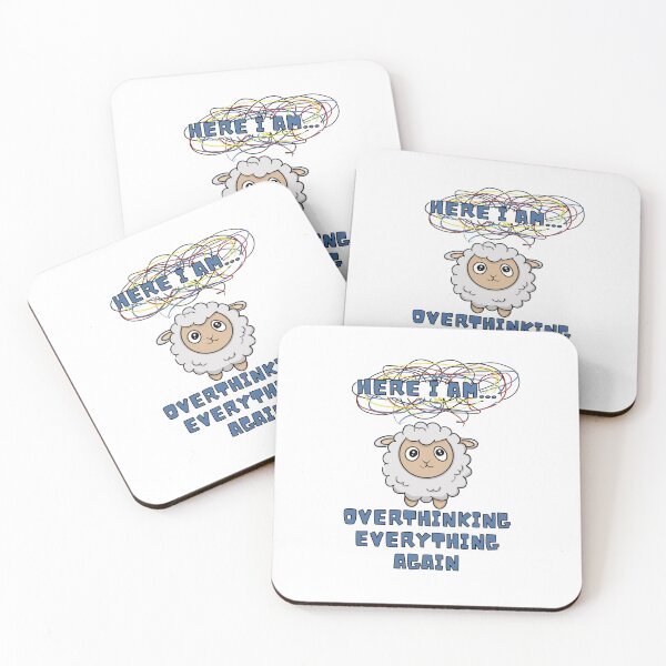 Item preview, Funny Anxious ADHD Sheep Overthinking Everything Cartoon Design designed and sold by MandaMarieArt.