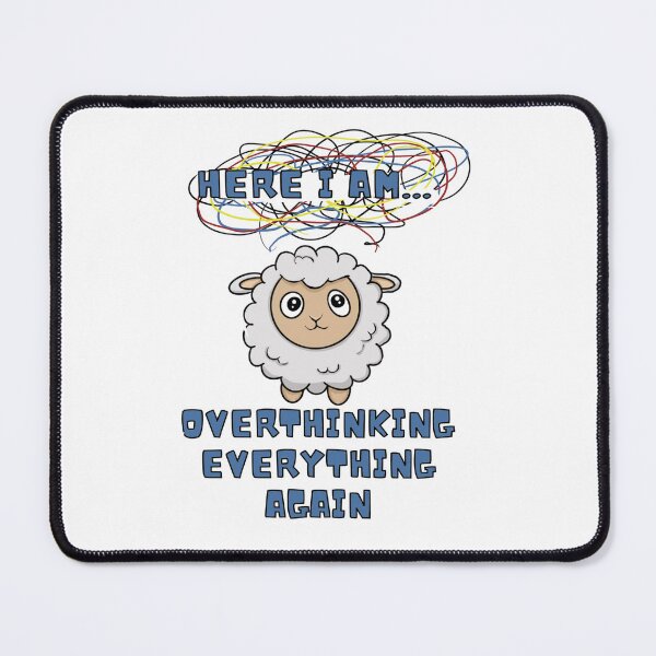 Item preview, Funny Anxious ADHD Sheep Overthinking Everything Cartoon Design designed and sold by MandaMarieArt.