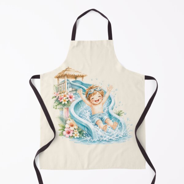 Item preview, Cute Boy Water Slide Adventure | Summer Water Park Fun Illustration designed and sold by looplandger.
