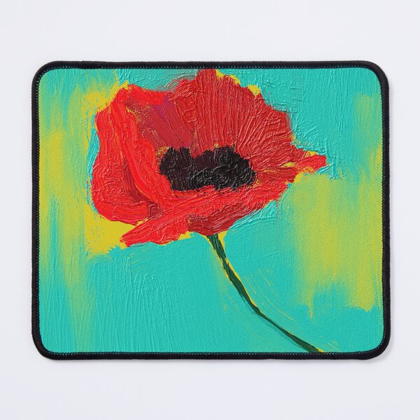 Item preview, Red Poppy Painting with Yellow and Teal designed and sold by BuckaBaby.