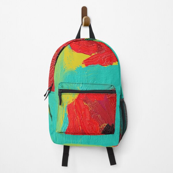 Item preview, Red Poppy Painting with Yellow and Teal designed and sold by BuckaBaby.