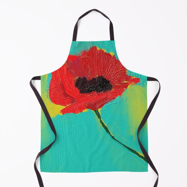Artikelvorschau, Gemälde mit rotem Mohn in Gelb und Türkis entworfen und verkauft von BuckaBaby.