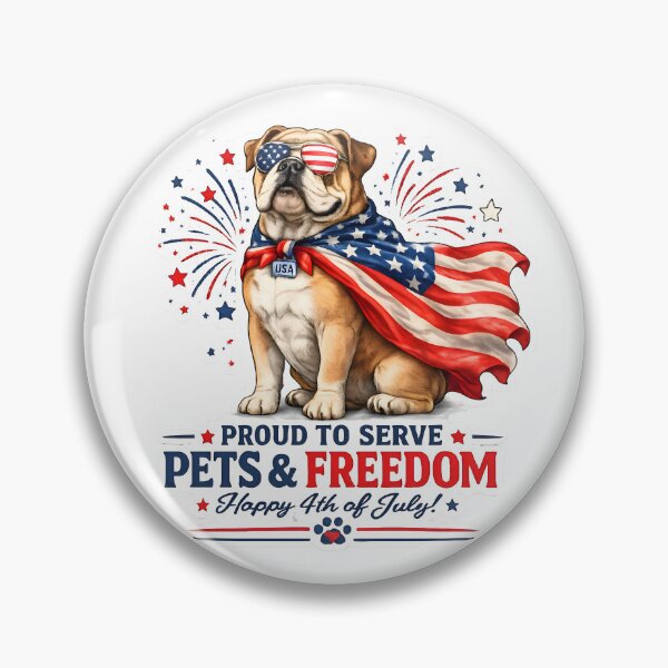 Item preview, Proud To Serve Pets & Freedom – Patriotic Dog 4th of July Design designed and sold by Bettybee00.