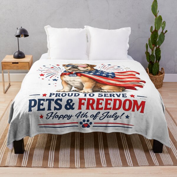 Item preview, Proud To Serve Pets & Freedom – Patriotic Dog 4th of July Design designed and sold by Bettybee00.