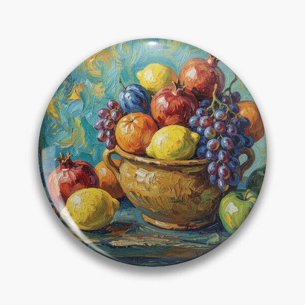 Item preview, Post-Impressionist Fruit Bowl: Swirling Blue and Gold designed and sold by mentosdesigner.