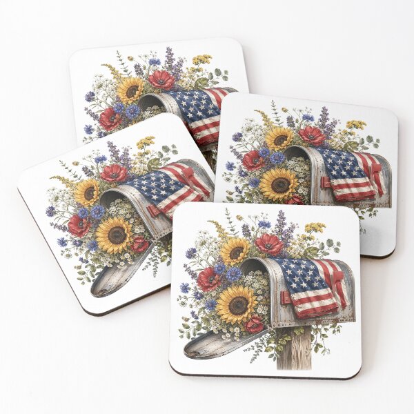 Item preview, Patriotic Sunflower Mailbox designed and sold by PetalGarden.