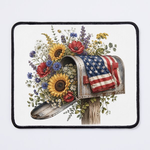Item preview, Patriotic Sunflower Mailbox designed and sold by PetalGarden.