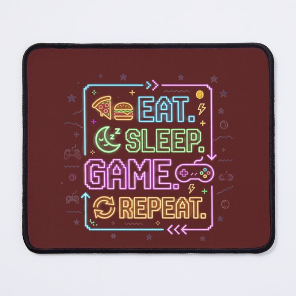 Item preview, Eat Sleep Game Repeat - Funny Neon Arcade Gamer Quote designed and sold by Harrak Housni.