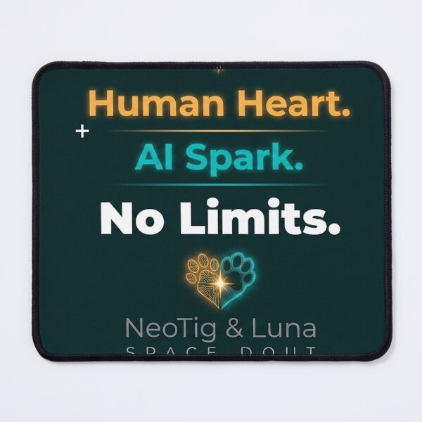 Item preview, Human Heart AI Spark No Limits Typography Quote Dark Teal Premium Motivational Tech Office Gift designed and sold by NeoTigLuna.