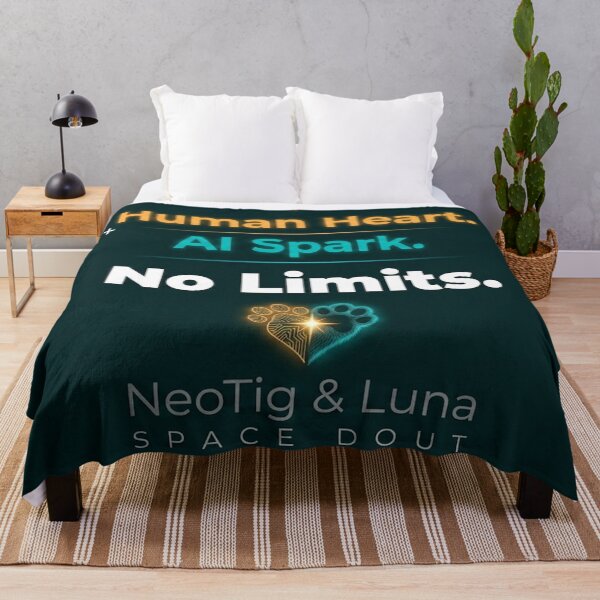 Item preview, Human Heart AI Spark No Limits Typography Quote Dark Teal Premium Motivational Tech Office Gift designed and sold by NeoTigLuna.