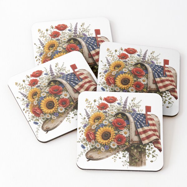 Item preview, Patriotic Sunflower Mailbox designed and sold by PetalGarden.