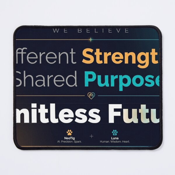 Item preview, Different Strengths Shared Purpose Limitless Future We Believe Typography Dark Motivational Tech Gift designed and sold by NeoTigLuna.