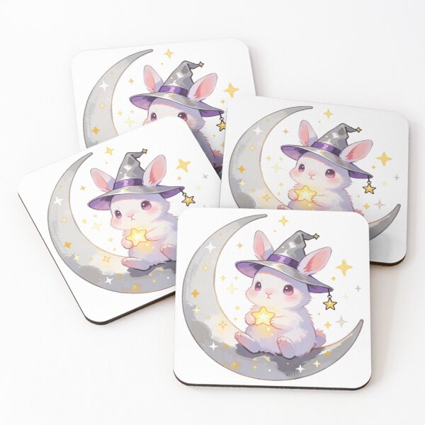 Item preview, Moon Rabbit Sticker | Cute Witchcore Bunny designed and sold by AillustriaAK.