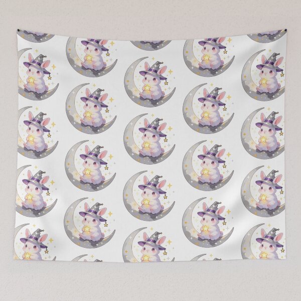 Item preview, Moon Rabbit Sticker | Cute Witchcore Bunny designed and sold by AillustriaAK.