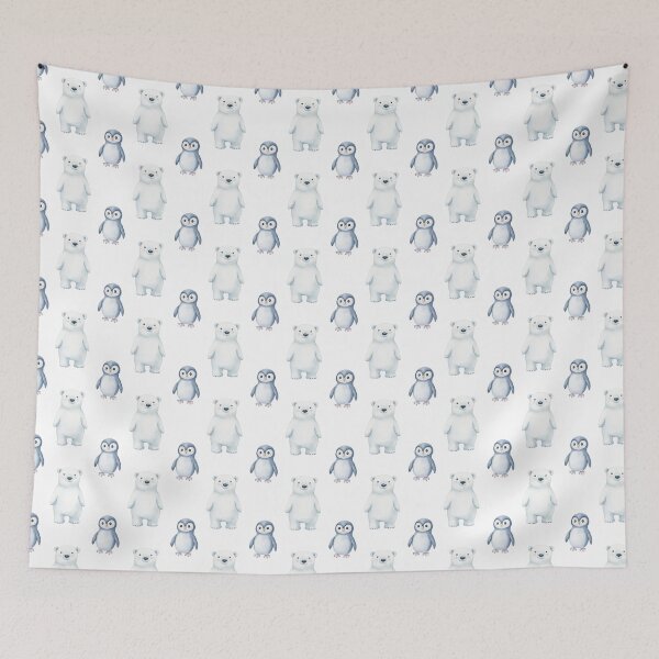 Item preview, Cute Watercolor Polar Bear & Penguin designed and sold by Emily Waters.