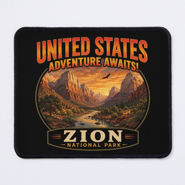 Item preview, Zion National Park Vintage Sunset Adventure Retro Hiking Design designed and sold by MerlinWear.