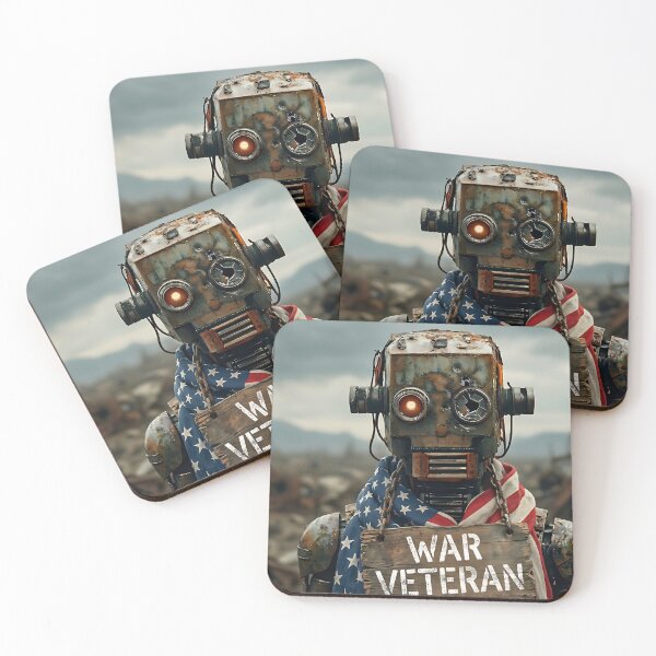 Item preview, Post-Apocalyptic American War Veteran Robot designed and sold by ToxicInkArt.