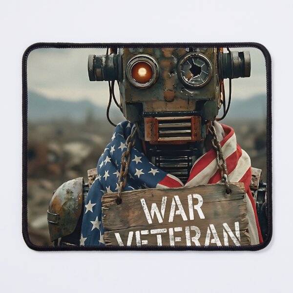 Item preview, Post-Apocalyptic American War Veteran Robot designed and sold by ToxicInkArt.