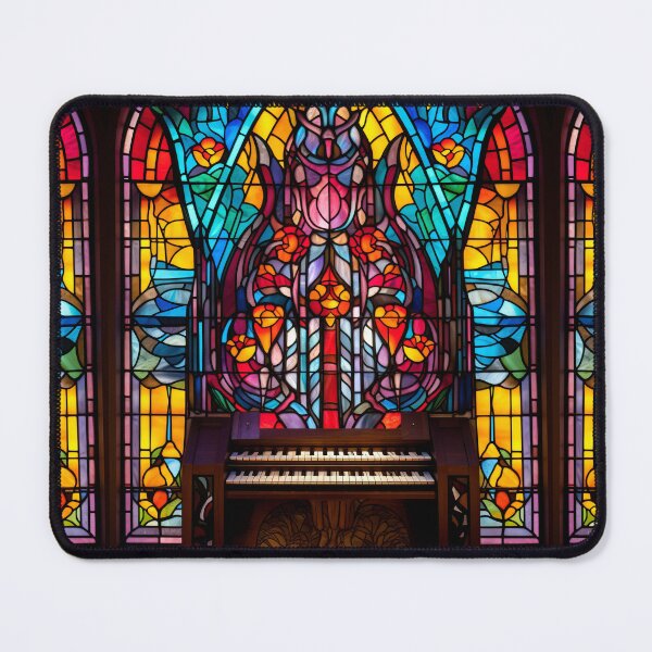 Item preview, Abstract Floral Cathedral Organ Stained Glass Art designed and sold by pinkal.