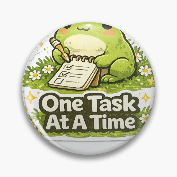 Item preview, One Task At A Time Frog Sticker | Cute Productivity Frog Motivation designed and sold by GenZStickerHub1.