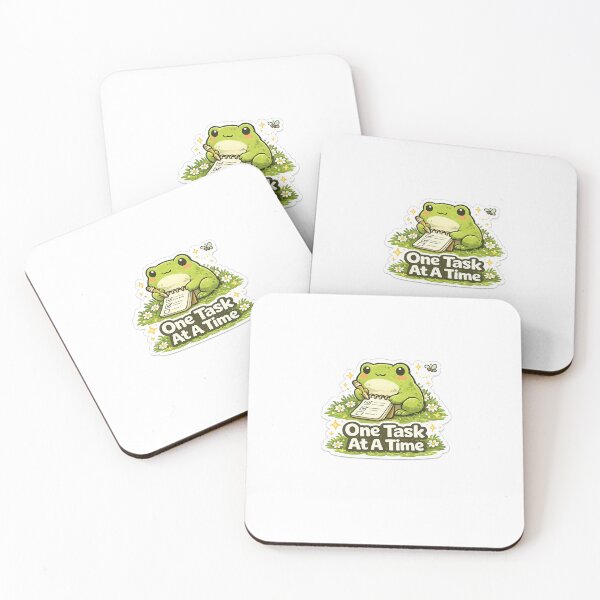 Item preview, One Task At A Time Frog Sticker | Cute Productivity Frog Motivation designed and sold by GenZStickerHub1.