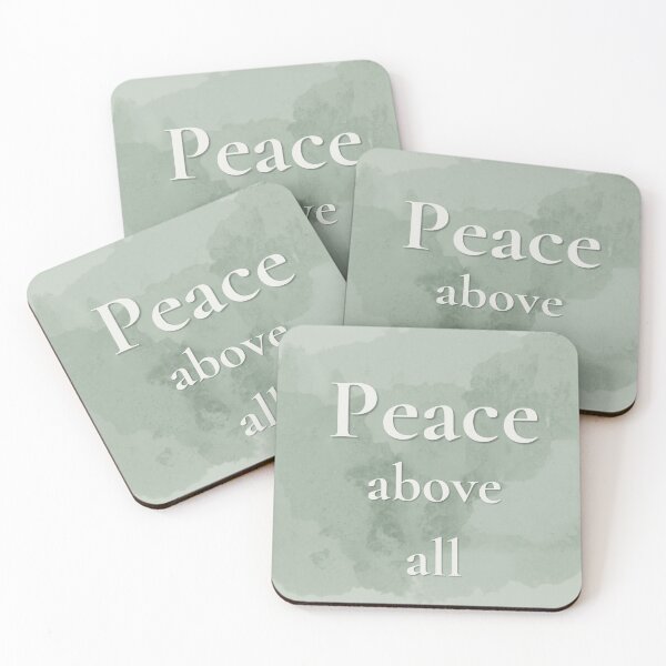 Item preview, Peace Above All – Minimalist Green Watercolor Affirmation Design designed and sold by CosmicQuietLab.