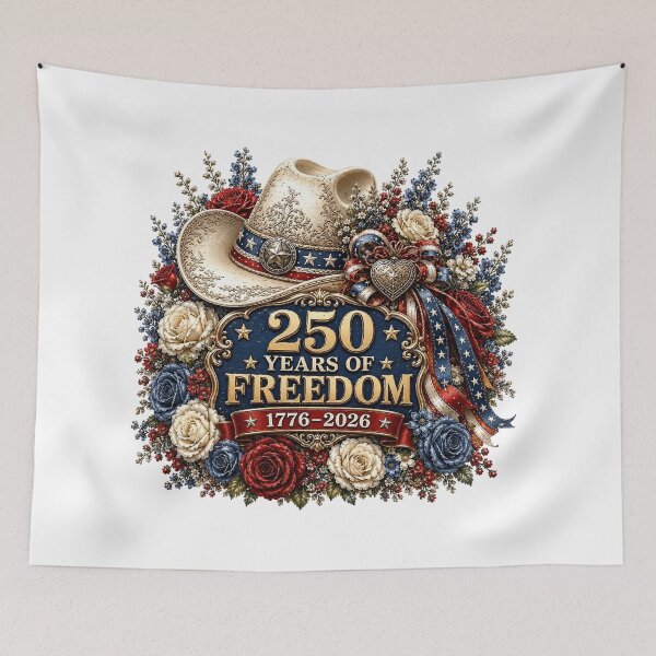 Item preview, America 250 Celebration Western Floral Cowboy Hat 1776-2026 designed and sold by PetalGarden.