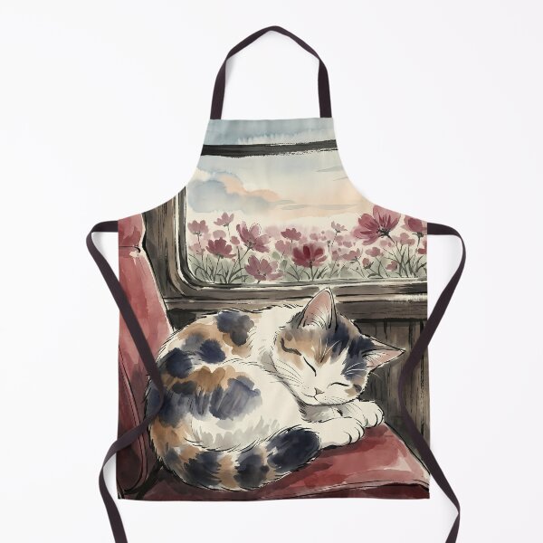 Item preview, Cozy Train Nap with a Calico Cat designed and sold by HezeOtakuArt.