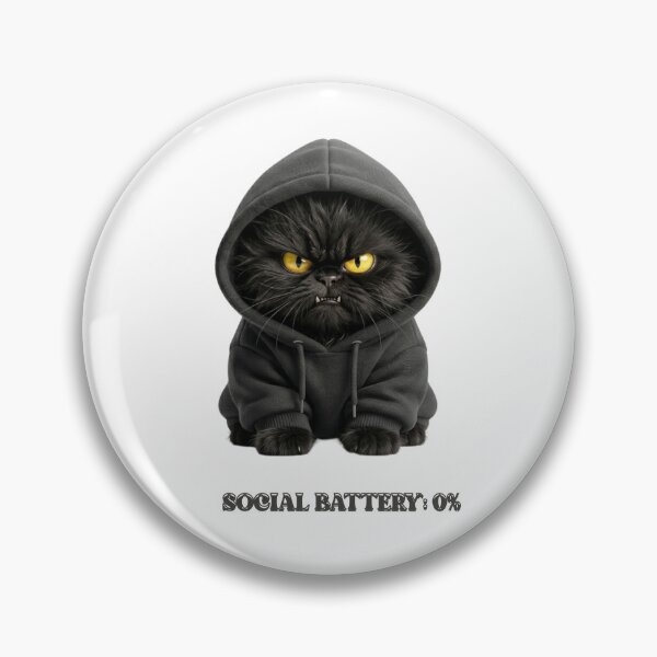 Item preview, Funny Cat Gift Social Battery 0 Percent Black Cat Introvert Shirt designed and sold by Dev Mode.