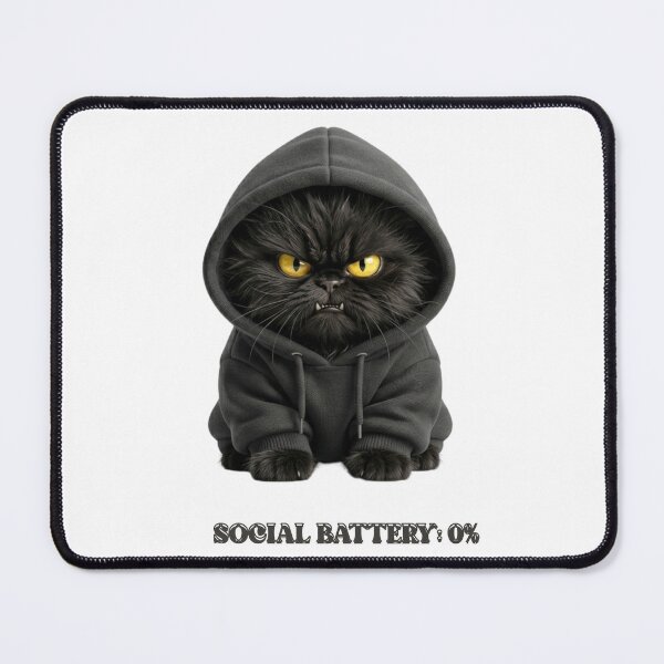 Item preview, Funny Cat Gift Social Battery 0 Percent Black Cat Introvert Shirt designed and sold by Dev Mode.