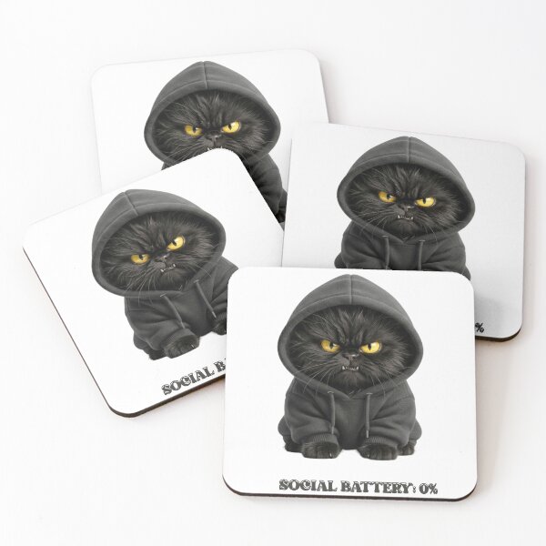 Item preview, Funny Cat Gift Social Battery 0 Percent Black Cat Introvert Shirt designed and sold by Dev Mode.