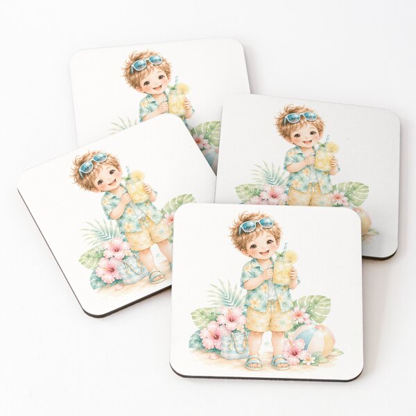 Item preview, Cute Summer Lemonade Boy | Tropical Beach Vacation Kawaii Illustration designed and sold by looplandger.