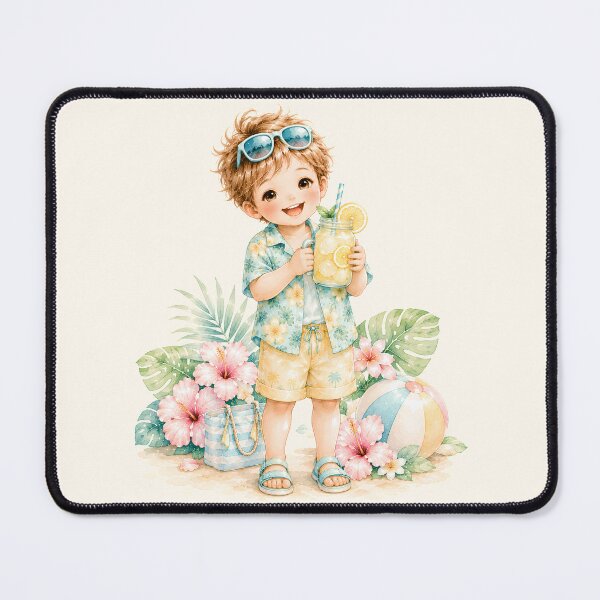 Item preview, Cute Summer Lemonade Boy | Tropical Beach Vacation Kawaii Illustration designed and sold by looplandger.