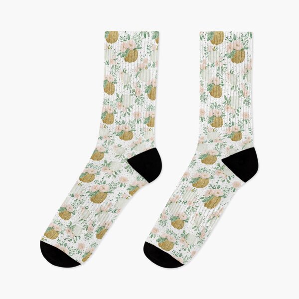 Item preview, Mint Green Pumpkin And Blue Floral Glam Pattern designed and sold by igraphixart.