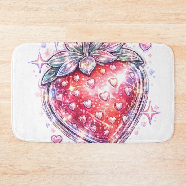 Item preview, Holographic Glitter Strawberry Hearts Y2K Sparkle Art – Iridescent Coquette Aesthetic | Strawberry Gift designed and sold by irfanshikh.