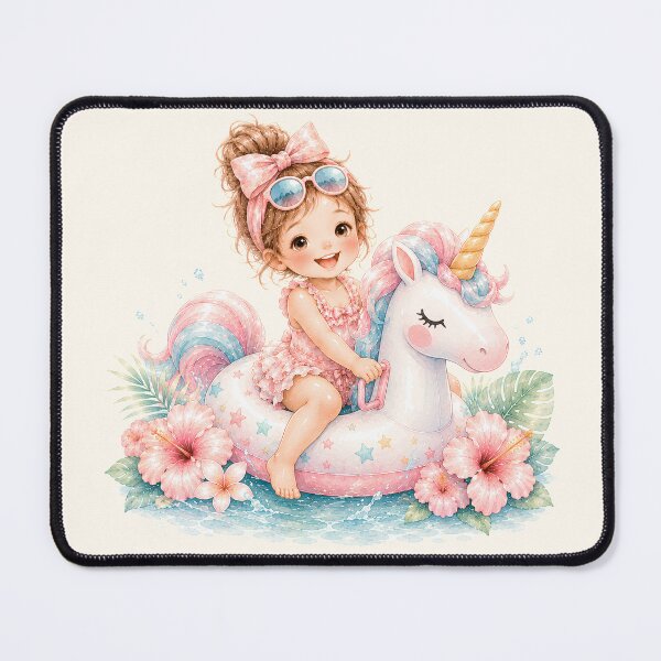 Item preview, Cute Summer Unicorn Float Girl | Kawaii Pool Party Illustration designed and sold by looplandger.