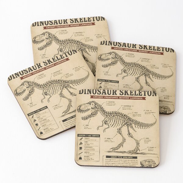 Item preview, Programming Dinosaur Skeleton Made from Syntax and Binary Numbers – Vintage Museum Poster for Developers and Coders designed and sold by PenchalaPrabhas.