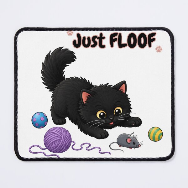 Item preview, Just FLOOF – Cute Black Cat designed and sold by lumar23.