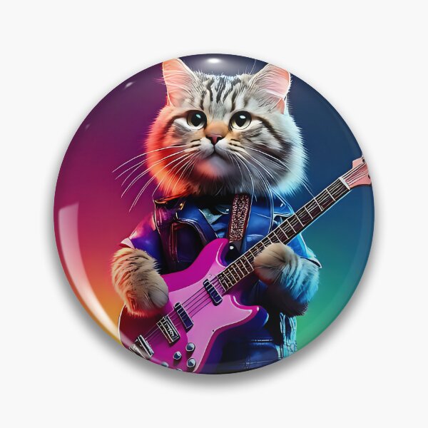 Item preview, Cool Rocker Tabby Cat Playing Electric Guitar designed and sold by ToxicInkArt.