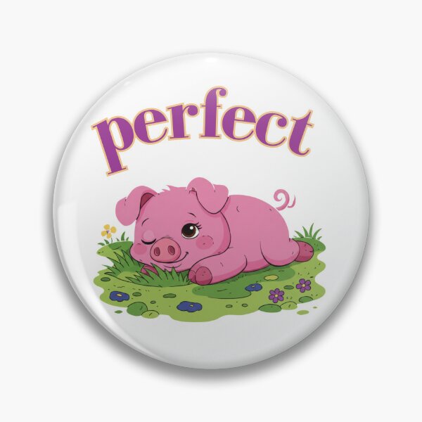 Item preview, Cute Winking Pink Piglet Perfect Meadow Illustration designed and sold by Inka Moon Design.