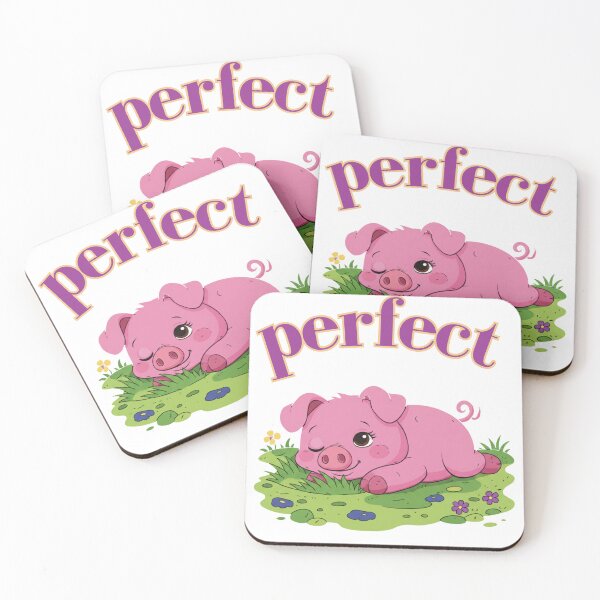 Item preview, Cute Winking Pink Piglet Perfect Meadow Illustration designed and sold by Inka Moon Design.
