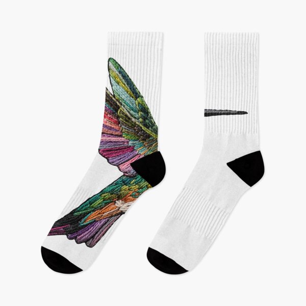 Item preview, Hummingbird hovers in the air - illusion of a colorful embroidery designed and sold by Segasprojects.
