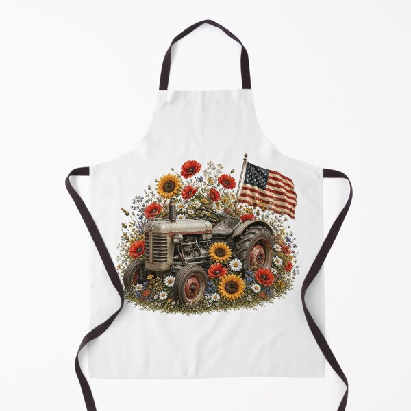 Item preview, Patriotic Farm Tractor with Sunflowers designed and sold by PetalGarden.