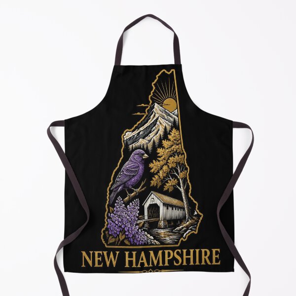 Item preview, New Hampshire Shirt Gold Black State Pride Design designed and sold by SunnyDesign82.