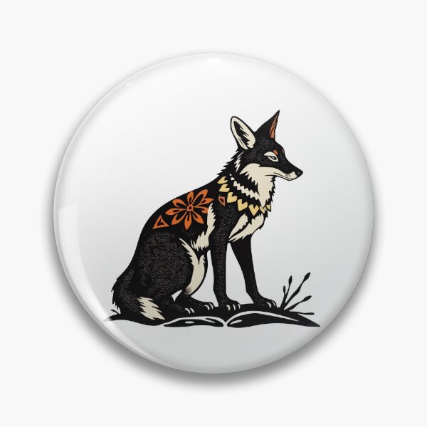 Item preview, Graphic Bohemian Coyote Block Print Style designed and sold by TheRainFamily.