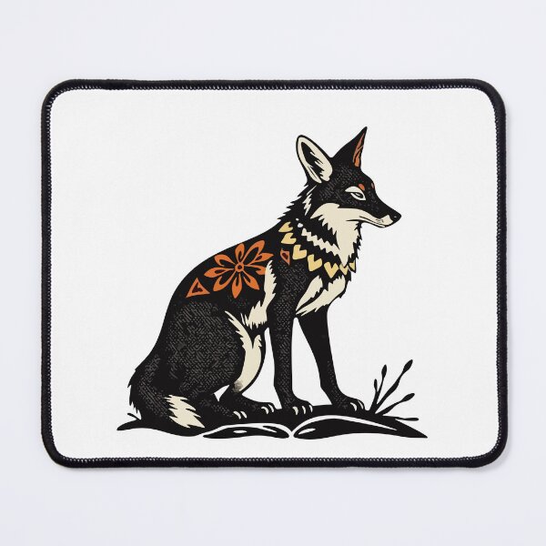Item preview, Graphic Bohemian Coyote Block Print Style designed and sold by TheRainFamily.