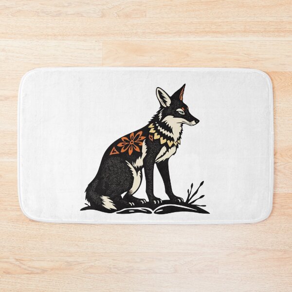 Item preview, Graphic Bohemian Coyote Block Print Style designed and sold by TheRainFamily.