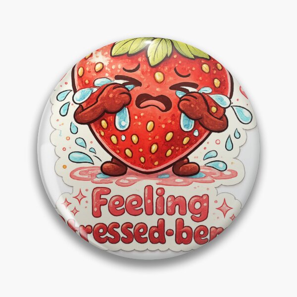 Item preview, Feeling Stressed-berry Crying Strawberry Pun – Funny Relatable Stress Humor Art | Stress Relief Gift designed and sold by irfanshikh.