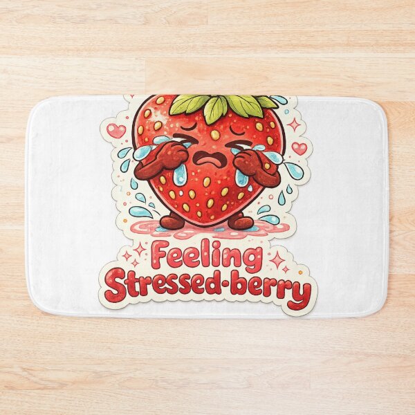 Item preview, Feeling Stressed-berry Crying Strawberry Pun – Funny Relatable Stress Humor Art | Stress Relief Gift designed and sold by irfanshikh.